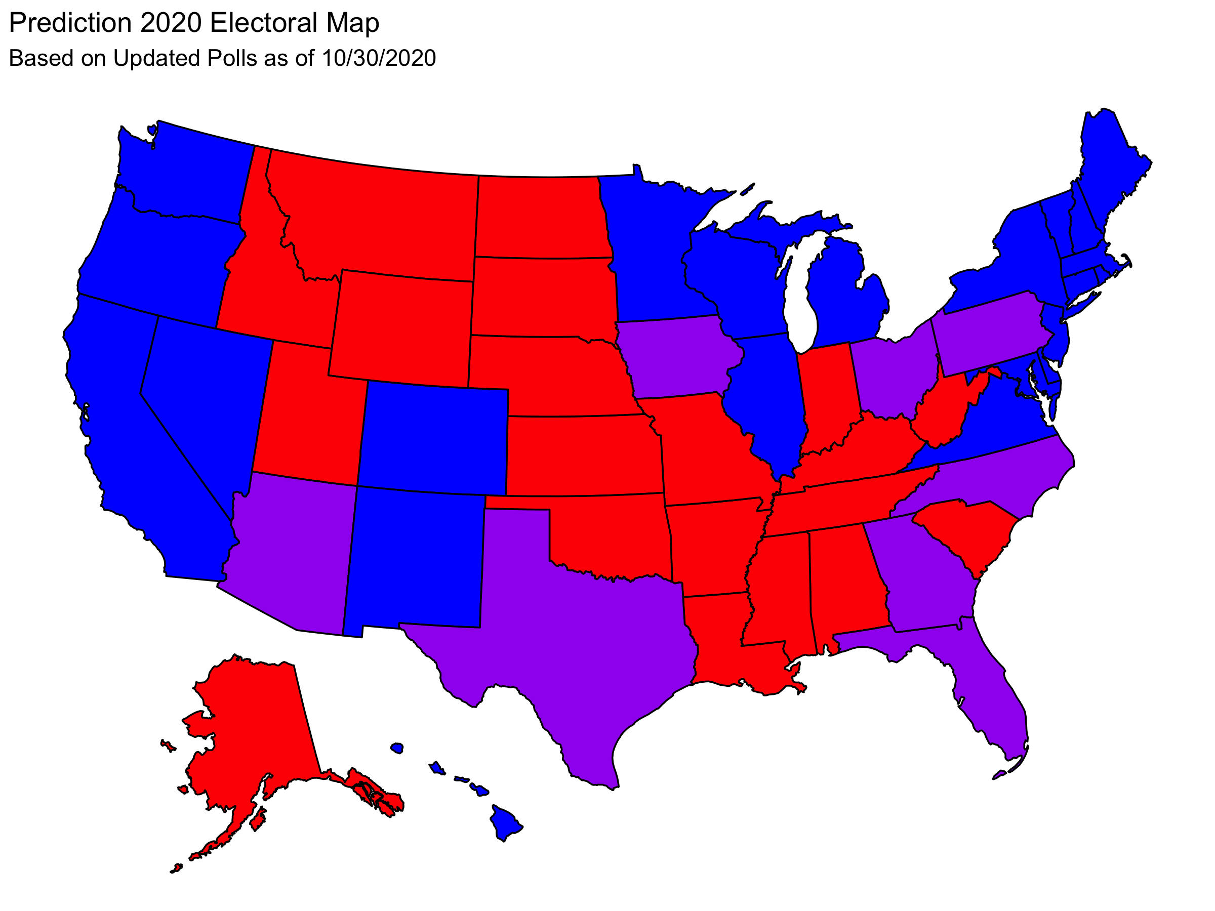 electoral map with uncertainty from state popular vote predictions